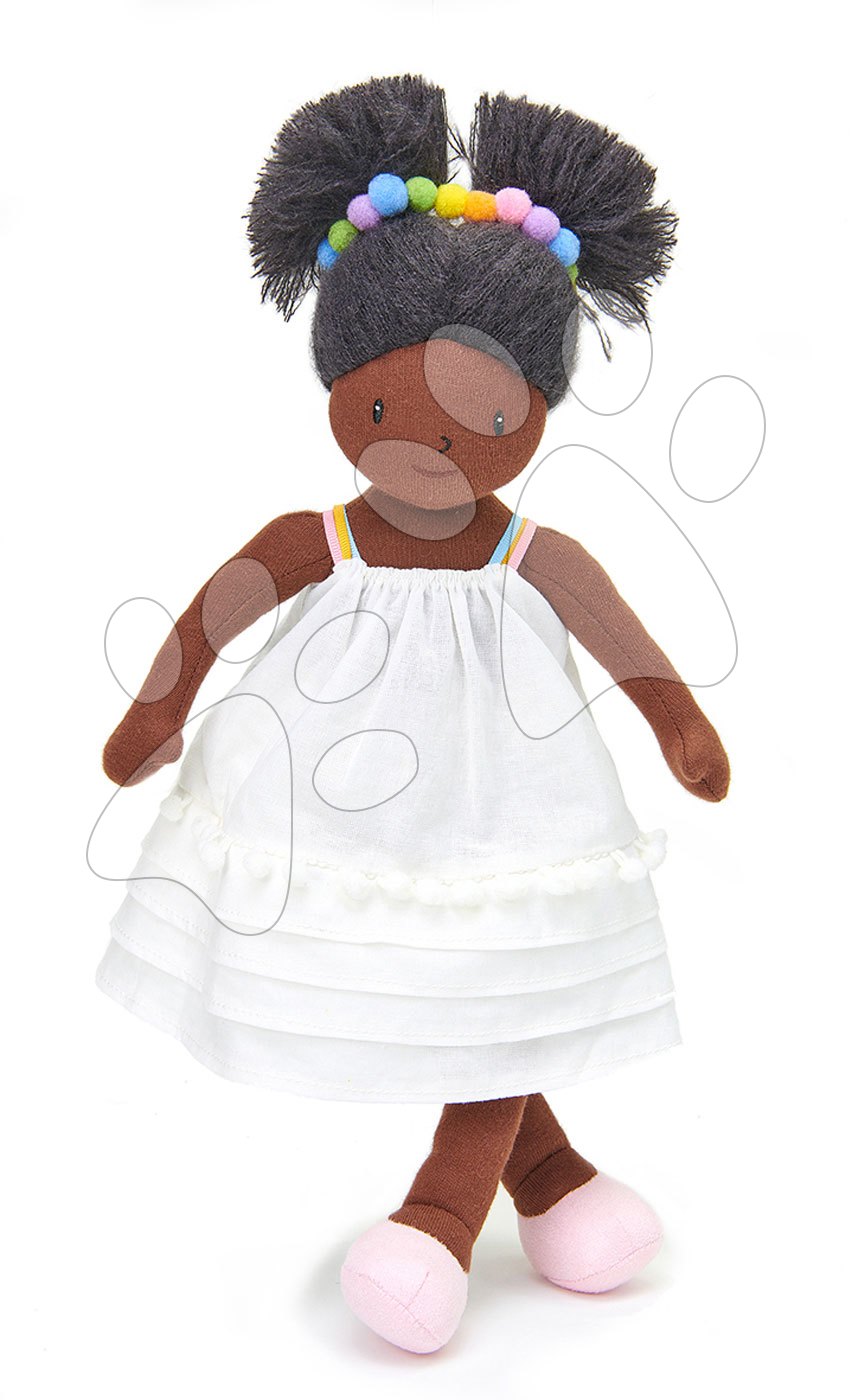 Rongybaba Esme Rag Doll ThreadBear 35 cm pihe-puha pamutból fekete hajkoronával