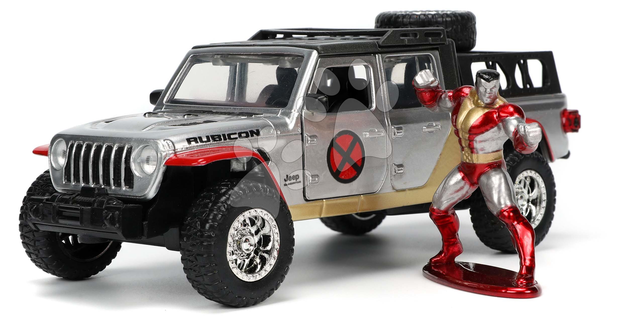 Kisautó Marvel X-Men Jeep Gladiator Jada fém nyitható ajtókkal és  Colossus figurával hossza 14 cm 1:32
