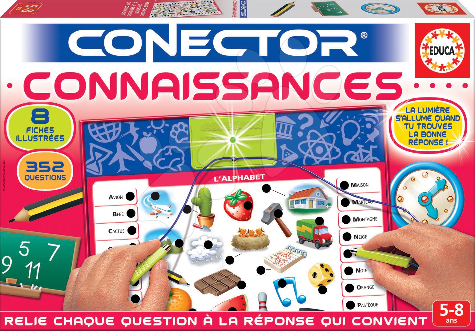 Társasjáték Conector Connaissances Educa francia 352 kérdés 5-8 éves korosztálynak