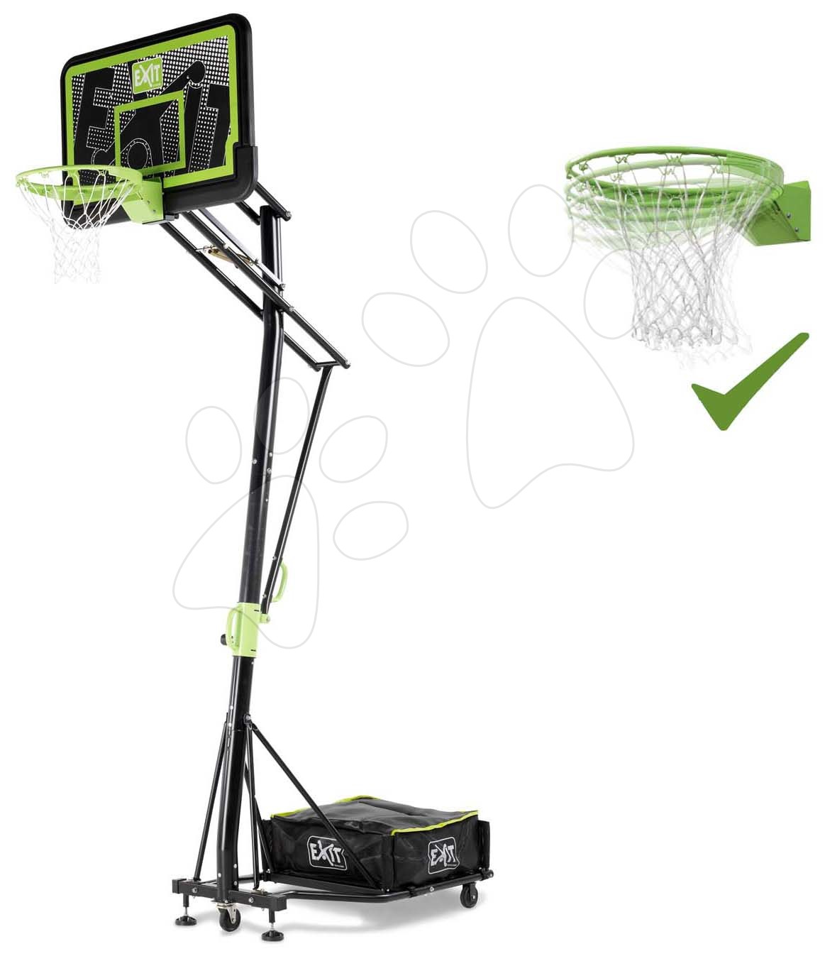Kosárlabda konstrukció palánkkal és flexibilis kosárral Galaxy Portable Basketball Black Edition Exit Toys acél áthelyezhető magasságilag állítható