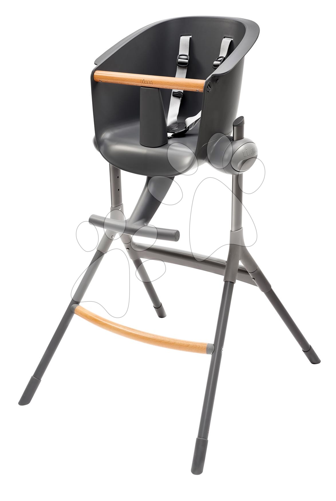 Fa etetőszék Up & Down High Chair Beaba állítható 6 magasság szürke 6-36 hó